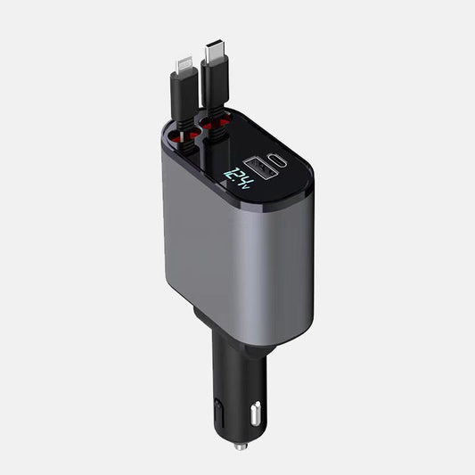 4-in-1 Fast Charge Retractable Car Charger™